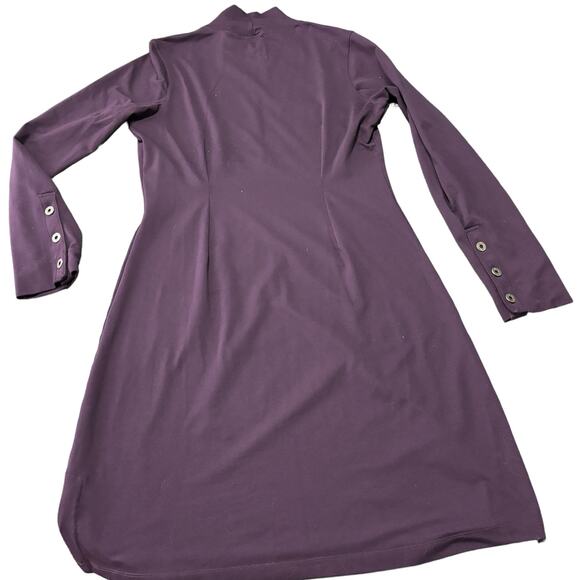Title Nine Stretch Getaway Mock Neck Dress Medium Purple Travel Leisure Casual - Picture 9 of 11